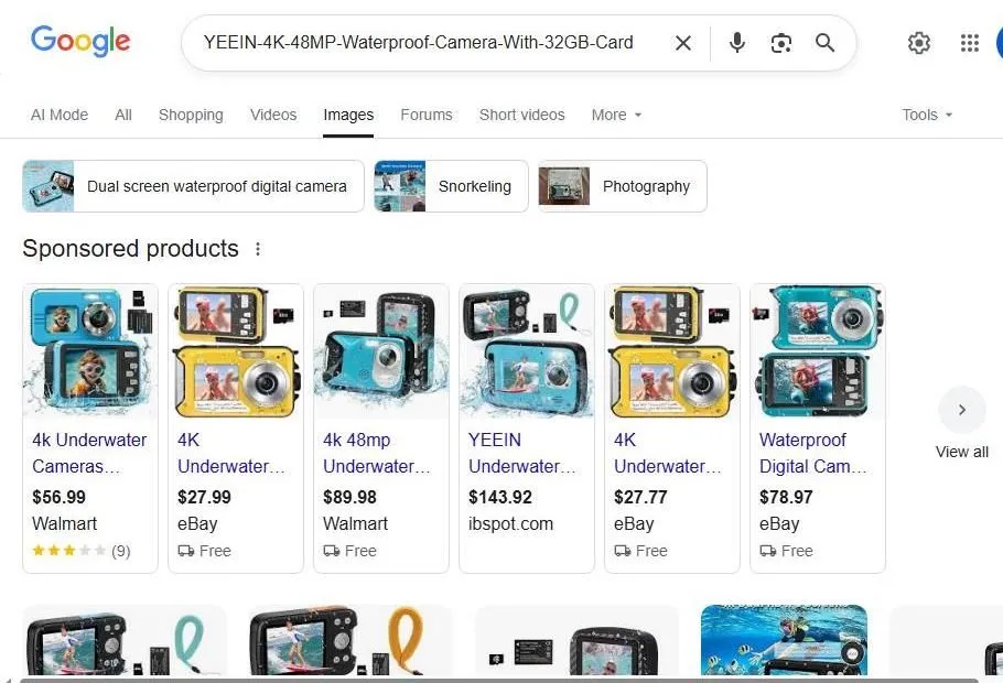 Google Image Search Results for YEEIN 4K Waterproof Camera