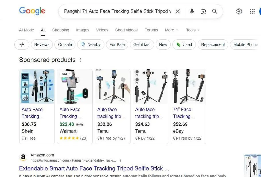 Google Search Results for Auto Face Tracking Tripod
