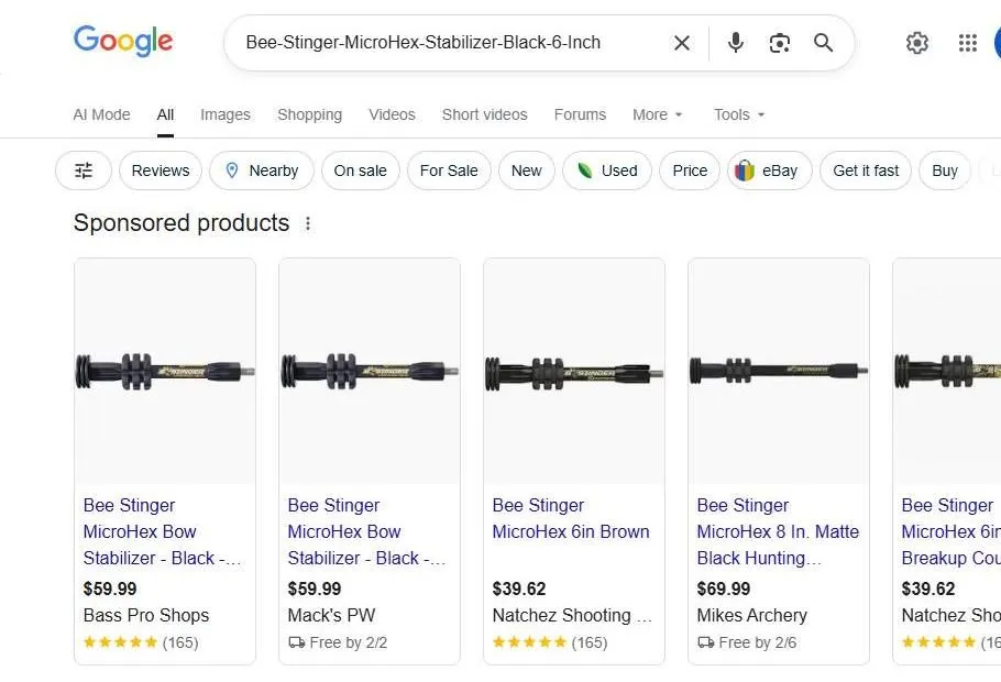 Google Search Results for Bee Stinger MicroHex Bow Stabilizer