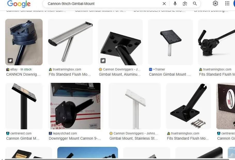 Google Search results for Cannon 9-Inch Gimbal Mount