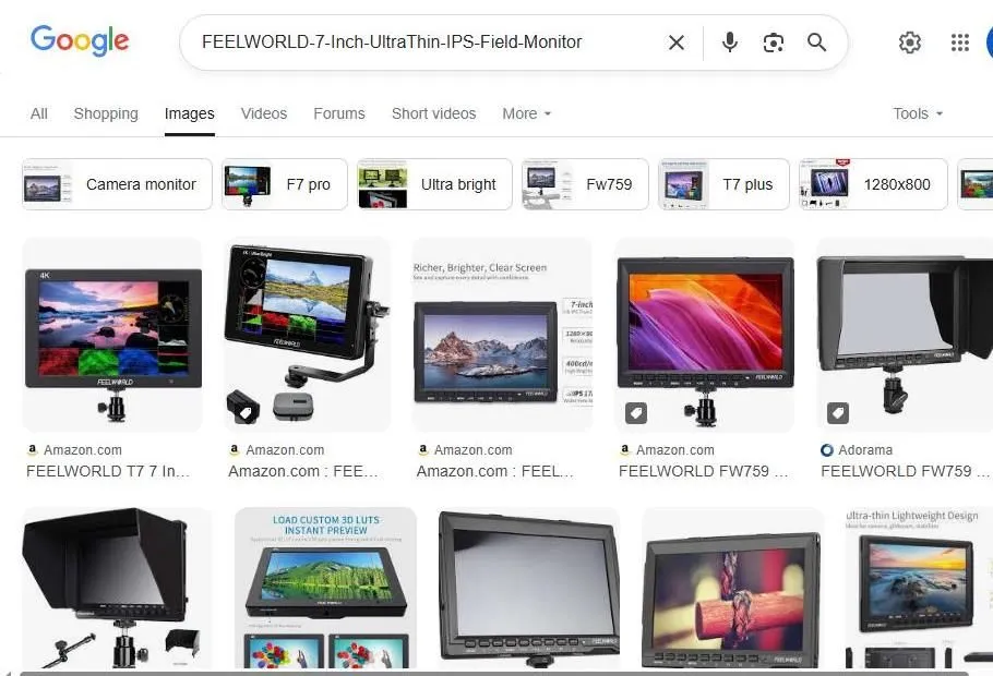 Google Search Results for FEELWORLD 7-Inch Field Monitors