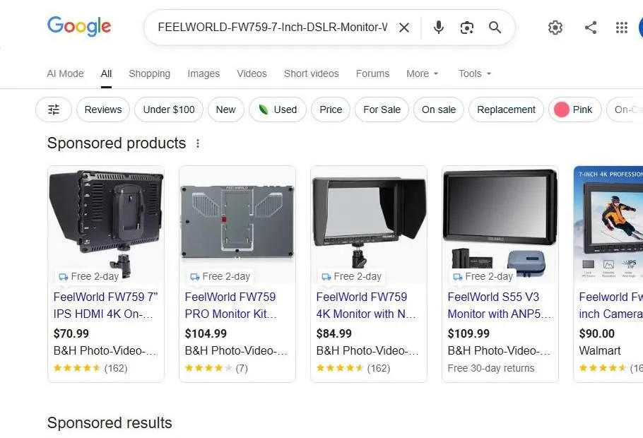 Google Search Results for FeelWorld FW759 Monitor