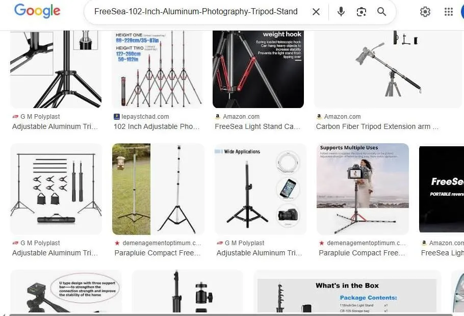 Google Search Results for FreeSea Aluminum Tripod Stand