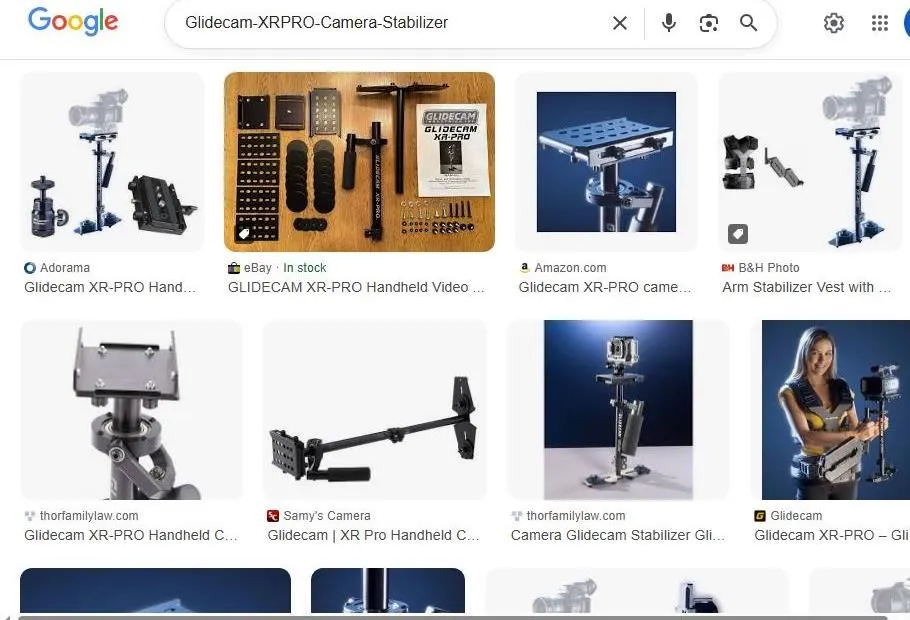 Google Search Results for Glidecam XR-PRO Camera Stabilizer