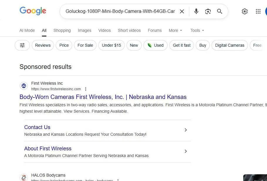 Google Search Results for Goluckog Body Camera