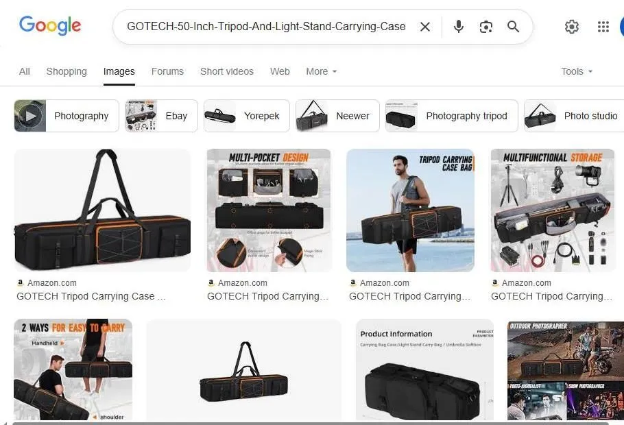 Google Search Results for GOTECH Tripod Carrying Case