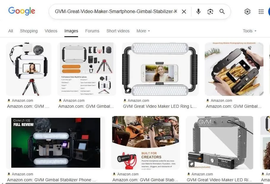 Google Search Results for GVM Smartphone Video Rigs