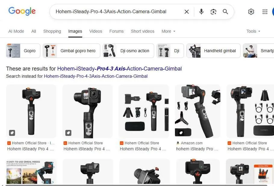 Google Search Results for Hohem iSteady Pro 4 Gimbal