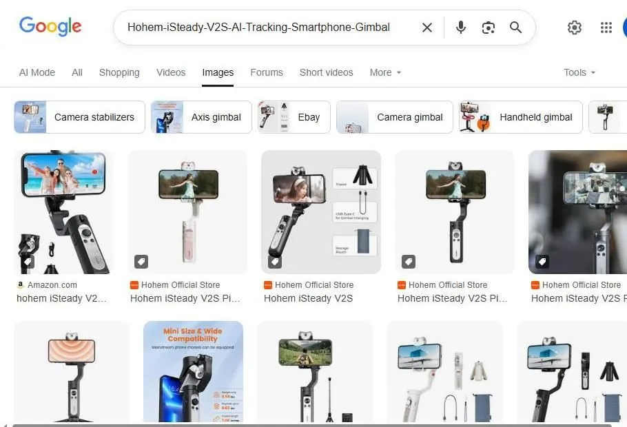 Google Search Results for Hohem iSteady V2S Gimbal