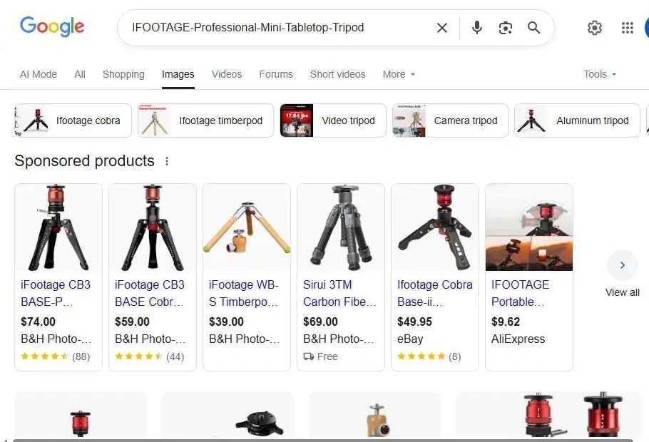 Google Search Results for iFootage Mini Tripods