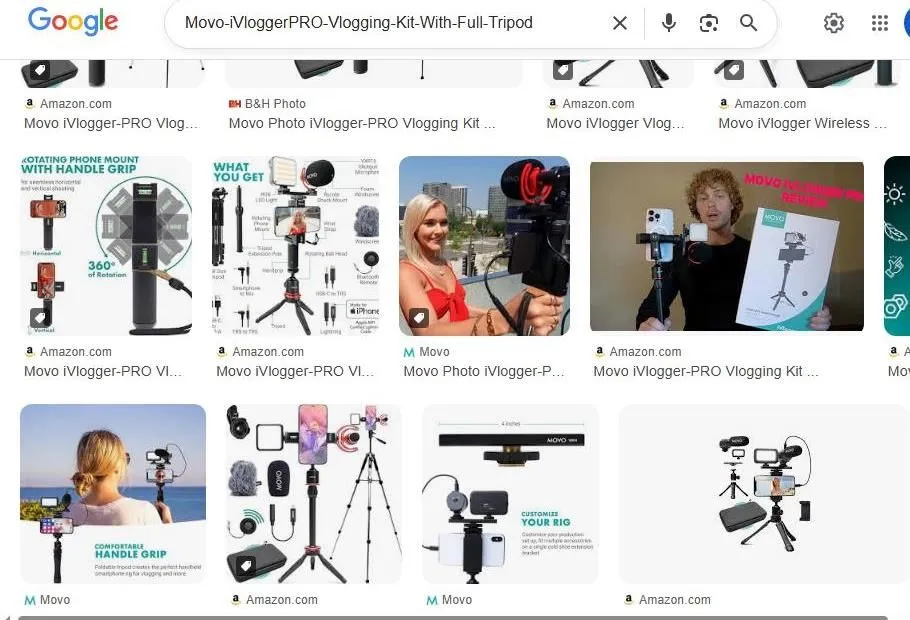 Google Search Results for Movo iVlogger PRO Vlogging Kit