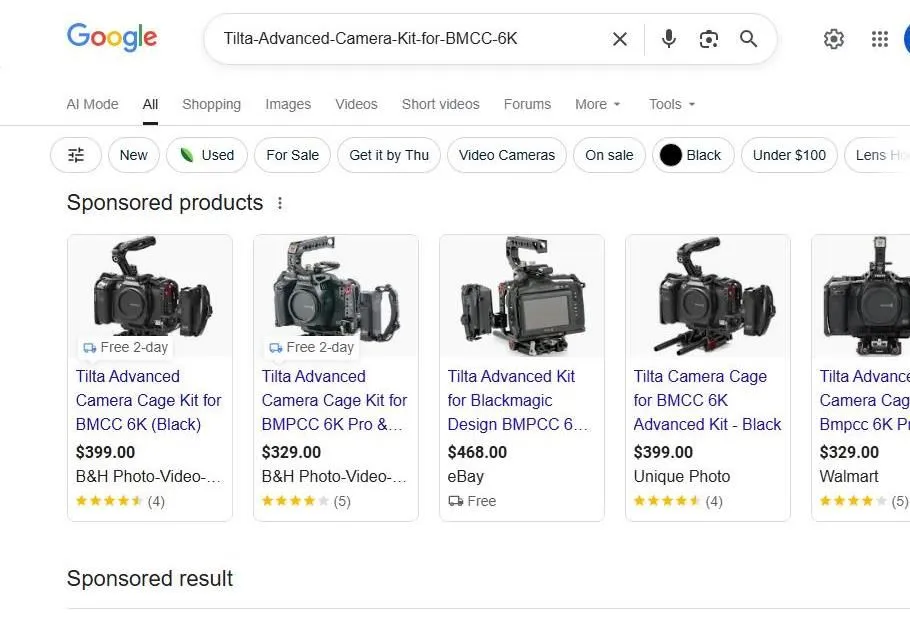 Google Search Results for Tilta Advanced Camera Kit
