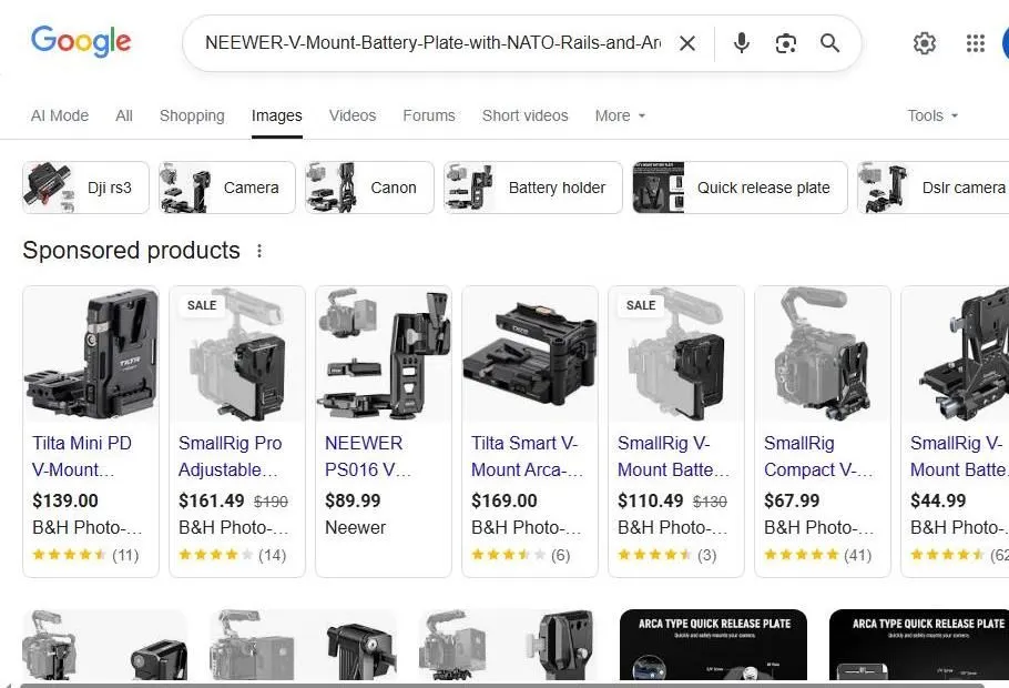 Google Search Results for V-Mount Battery Plates