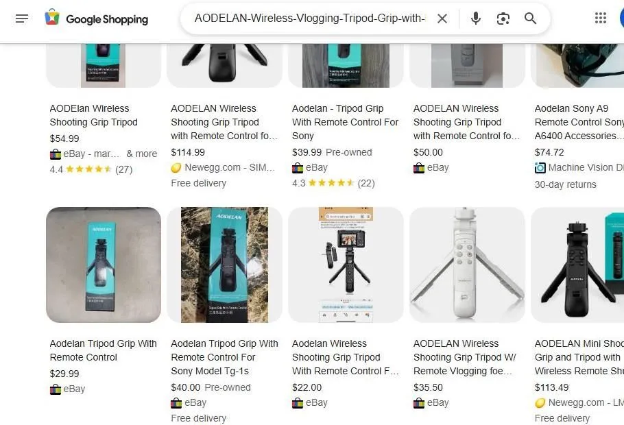Google Shopping results for AODELAN wireless vlogging tripod grips