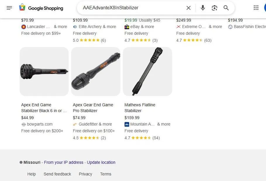 Google Shopping Results for Archery Stabilizers