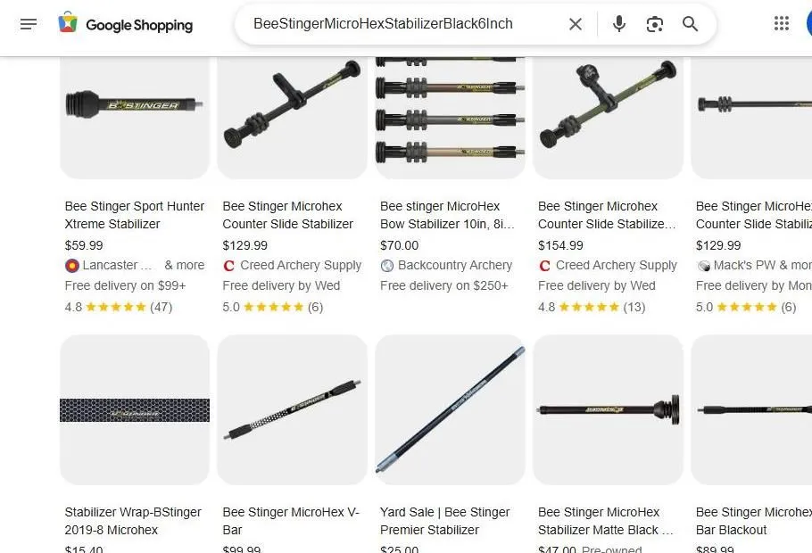 Google Shopping Results for Bee Stinger Archery Stabilizers
