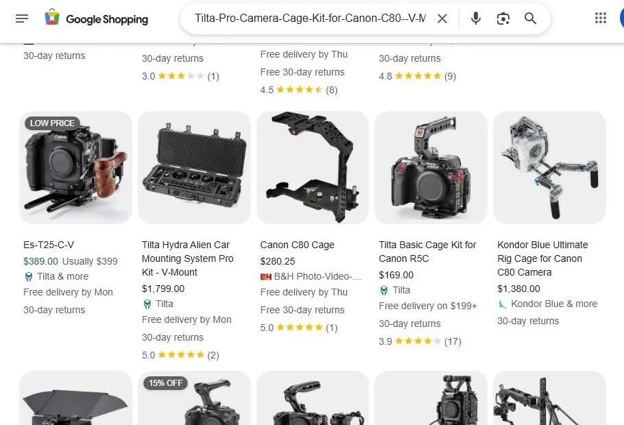 Google Shopping Results for Canon C80 Camera Accessories