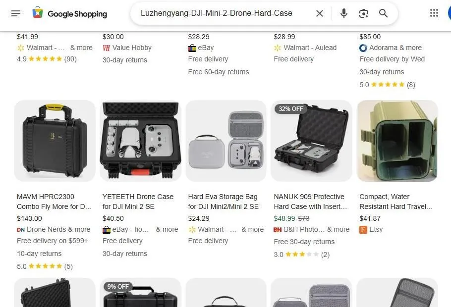 Google Shopping Results for DJI Mini 2 Drone Hard Cases