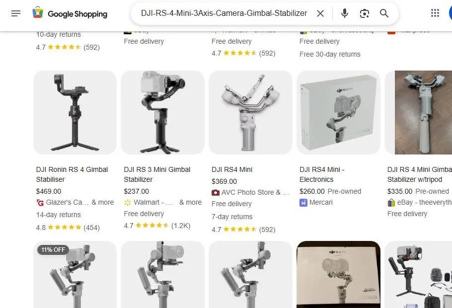 Google Shopping Results for DJI RS 4 Mini Gimbal