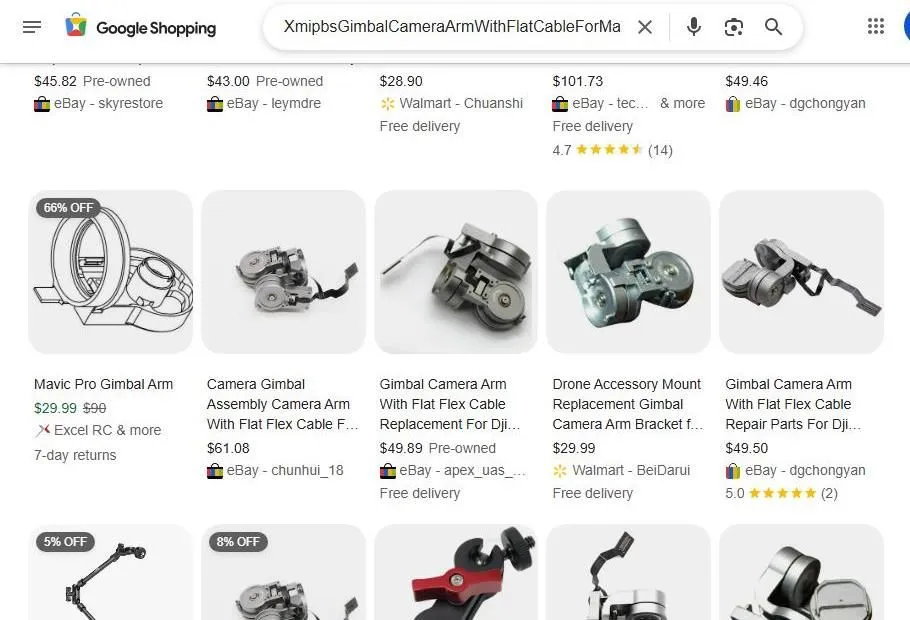 Google Shopping Results for Drone Gimbal Parts