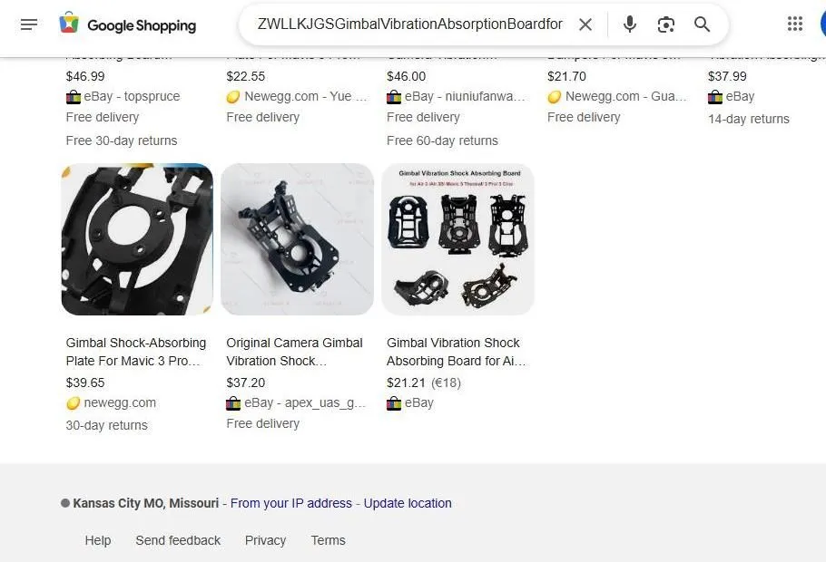 Google Shopping results for drone gimbal vibration absorption boards