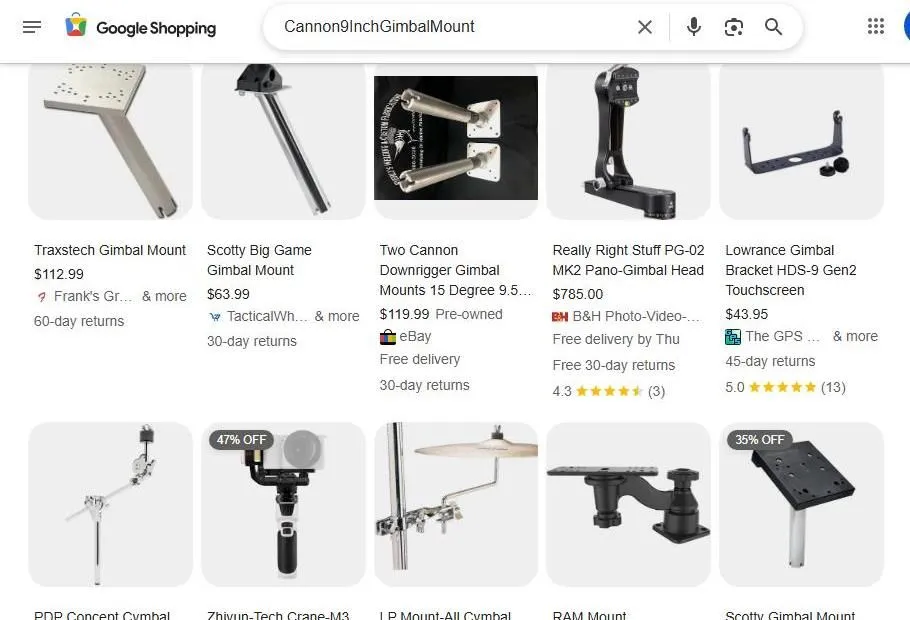 Google Shopping results for gimbal mounts