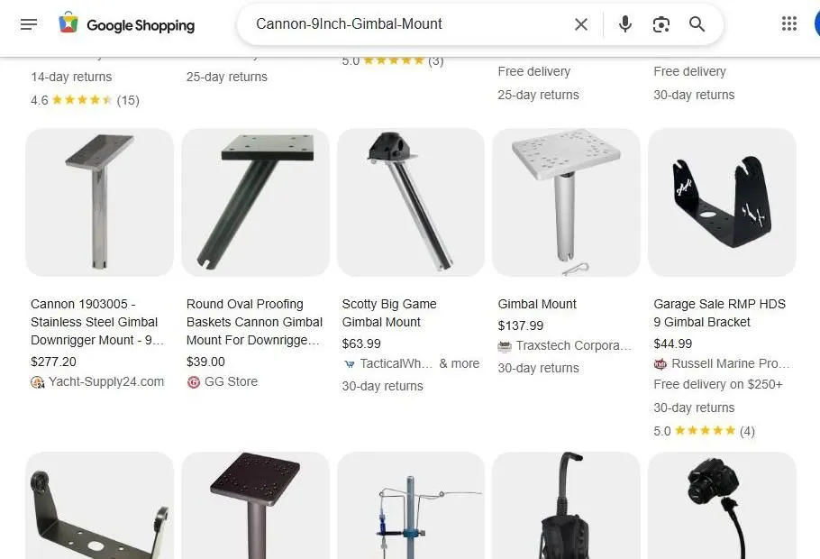 Google Shopping results for gimbal mounts
