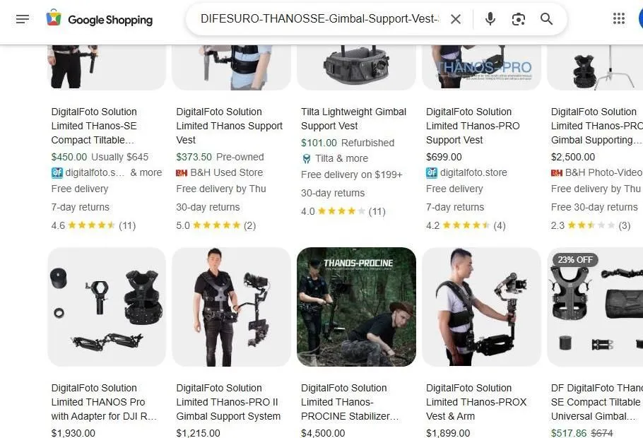 Google Shopping Results for Gimbal Support Vests