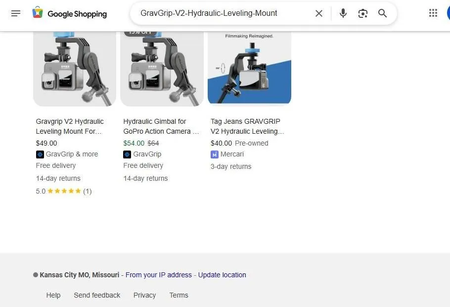 Google Shopping results for GravGrip V2 Hydraulic Leveling Mount