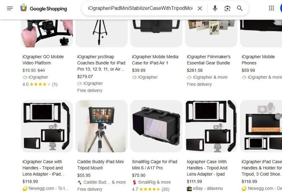 Google Shopping Results for iPad Video Stabilizer Rigs