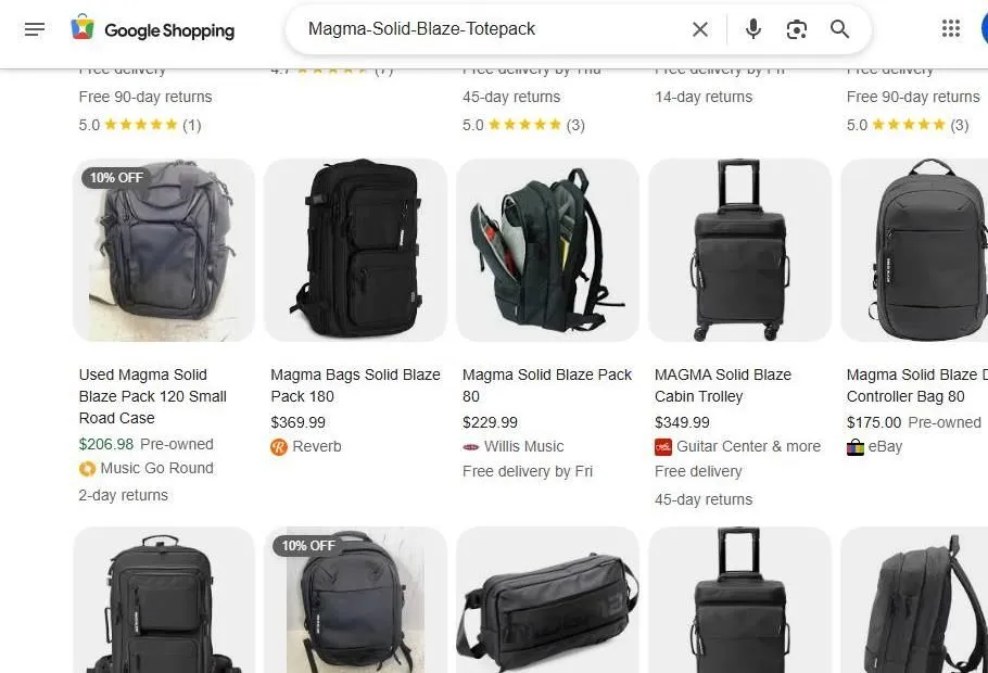 Google Shopping Results for Magma Solid Blaze Bags