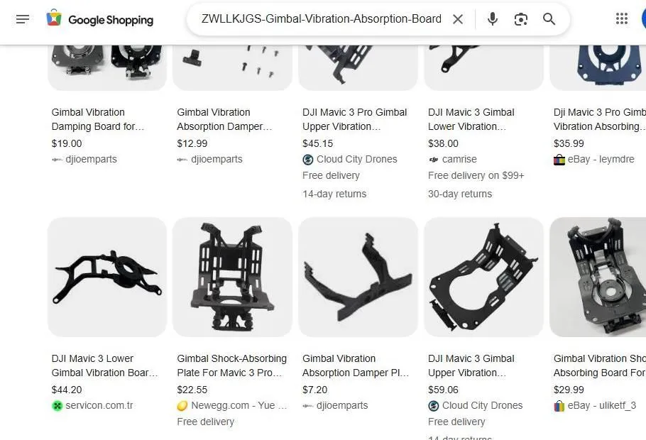 Google Shopping results for Mavic 3 gimbal vibration boards