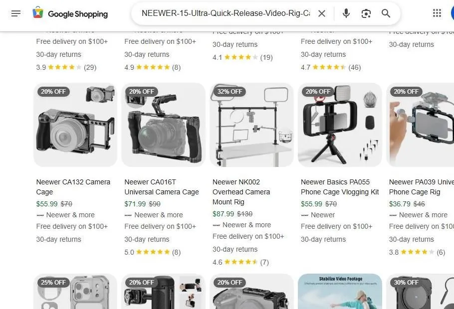 Google Shopping Results for Neewer Camera Rigs