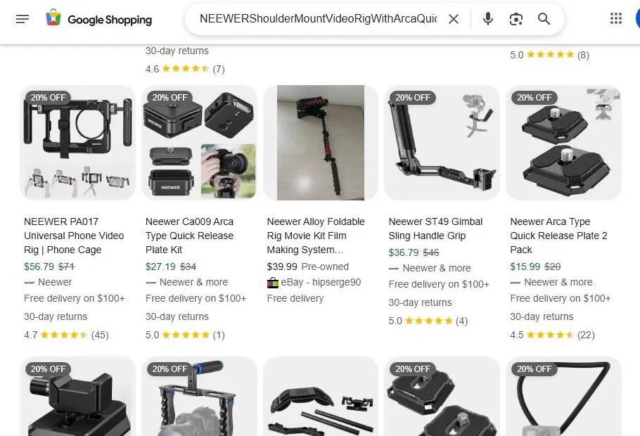 Google Shopping Results for Neewer Video Accessories