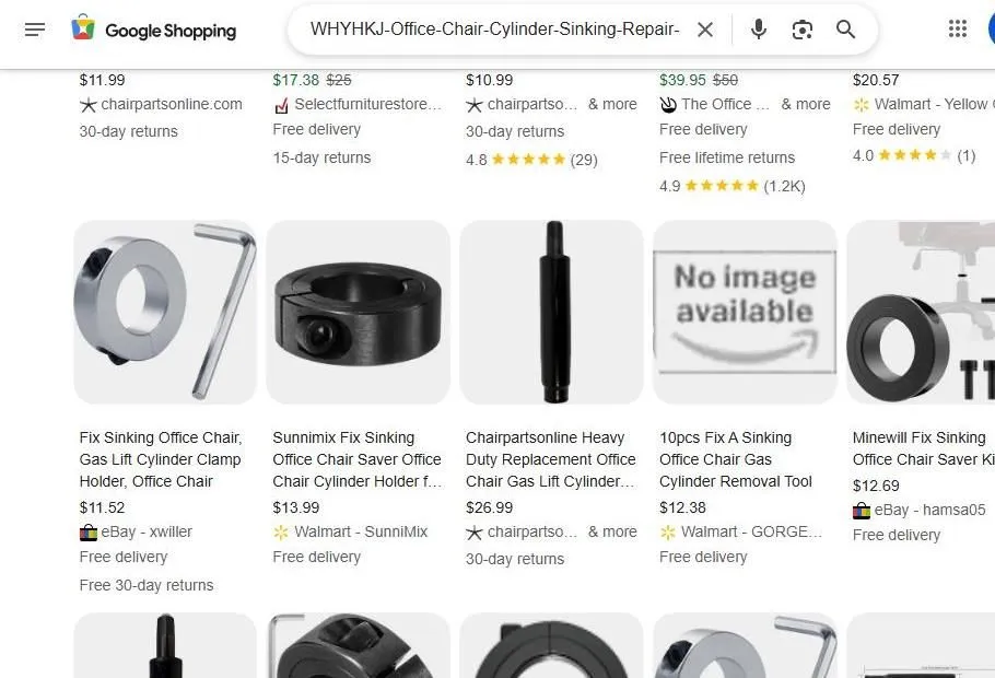 Google Shopping results for office chair cylinder repair kits