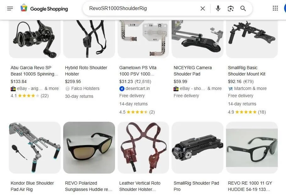 Google Shopping results for Revo SR1000 Shoulder Rig