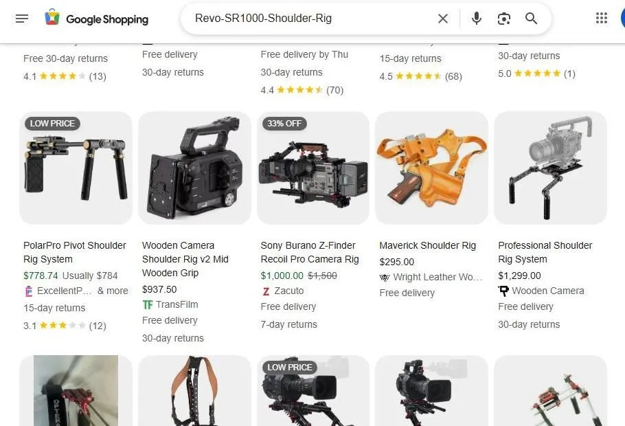 Google Shopping results for Revo SR1000 Shoulder Rig