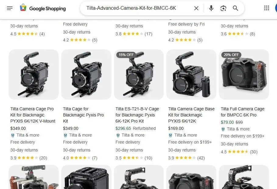 Google Shopping results for Tilta camera cages