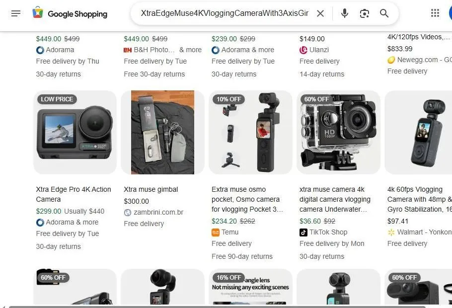 Google Shopping results for vlogging cameras