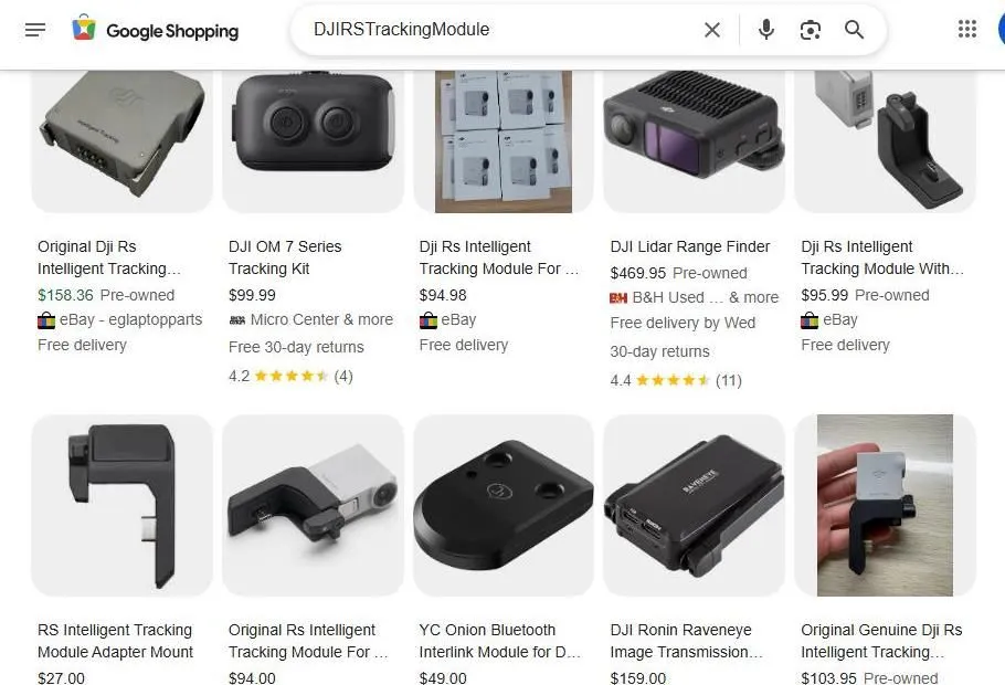 Google Shopping Search Results for DJI Tracking Modules