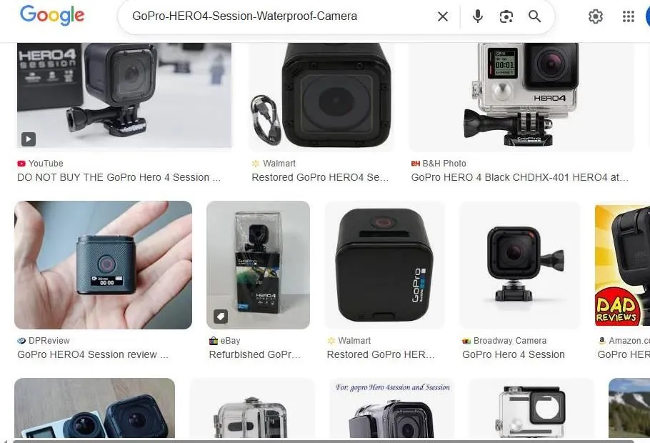 GoPro HERO4 Session Search Results