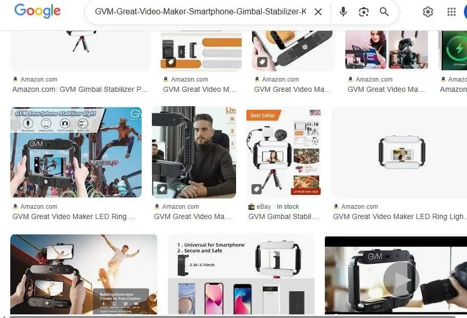 GVM Smartphone Video Rig Search Results