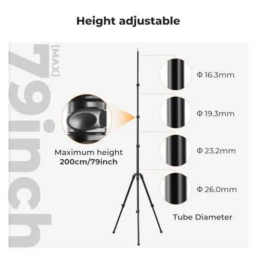 Height adjustable tripod specifications