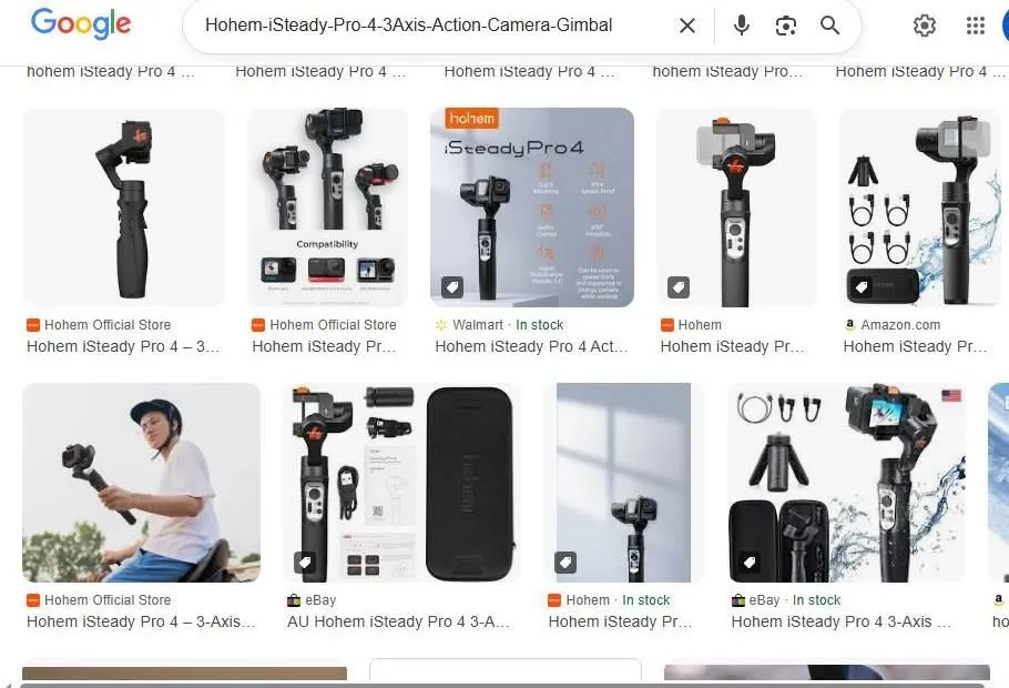 Hohem iSteady Pro 4 Action Camera Gimbal Search Results