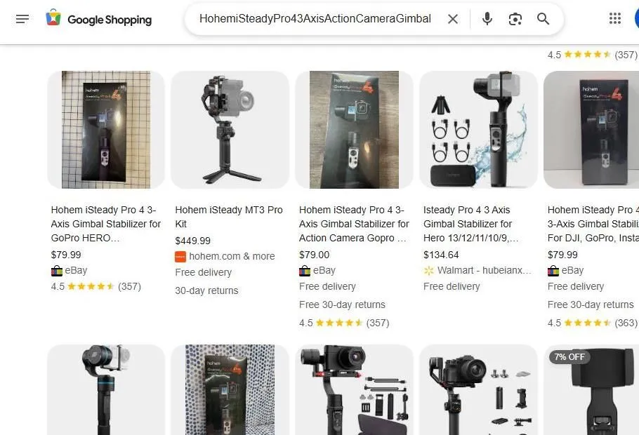 Hohem iSteady Pro 4 Gimbal Search Results