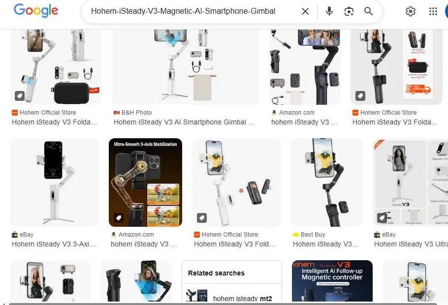 Hohem iSteady V3 Smartphone Gimbal Search Results