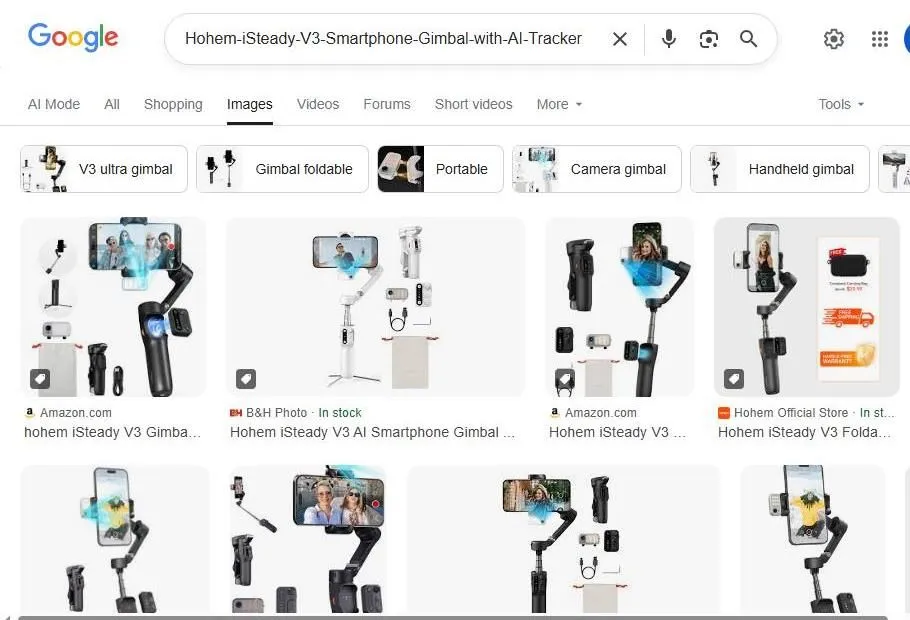Hohem iSteady V3 Smartphone Gimbal Search Results