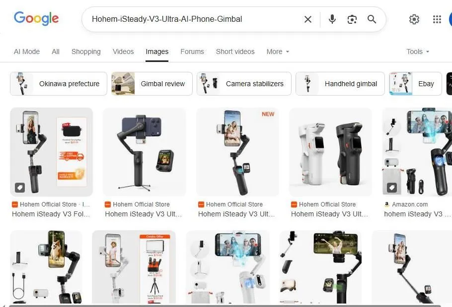 Hohem iSteady V3 Ultra AI Phone Gimbal Search Results