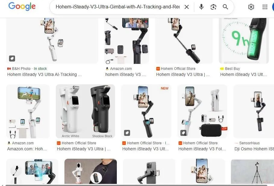 Hohem iSteady V3 Ultra Smartphone Gimbal Search Results
