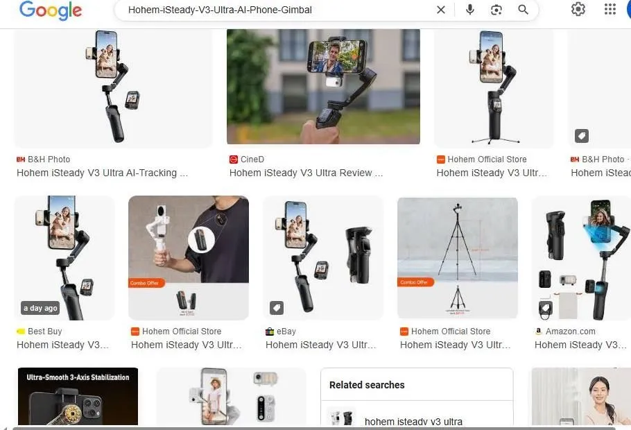 Hohem iSteady V3 Ultra Smartphone Gimbal Search Results